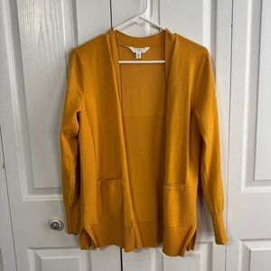 Time & Tru mustard yellow open front cardigan size small